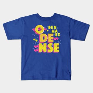 Retro 90s Odense, Denmark Kids T-Shirt